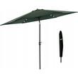 Kerti/terasz esernyő LED-del, hajtókar, Chomik, zöld, 300 cm