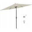 Dönthető kerti/terasz esernyő, LED, hajtókar, Chomik, bézs, 300 cm