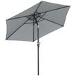 Kerti/terasz esernyő, dönthető, fogantyús, szürke, 230 cm