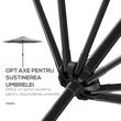 Kerti/terasz esernyő, dönthető, fogantyús, szürke, 300 cm
