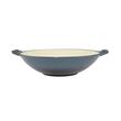 Vas de fonta tip Wok, emailat, 35.5x11 cm, cu lingura de lemn, Perfect Home (140911)
