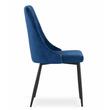 Skandináv stílusú szék, Artool, Imola, bársony, fém, sötétkék, 48,5x61x93,5 cm