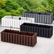 Set 3 jardiniere decorative cu suport metalic, gri, 58x18x16.2 cm, Boardee Fencycase W (DDEF600W-405U-S3)