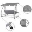 Kerti hinta, Springos, Venezia, 3 férőhelyes, szürke, 190x125x163 cm, ágy funkció, max 280 kg