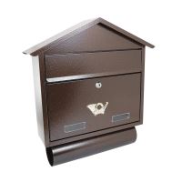 Postaláda, újságtartóval, réz, C4 formátum, 43x12x48 cm, Damech