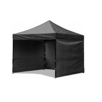 Kereskedelmi pavilon / kert, összecsukható, fekete, 3x3 m
