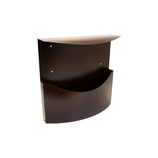 Kosár / reklámdoboz, újságokhoz, tetővel, barna, C4 formátum, 34x11,5x33 cm, Damech