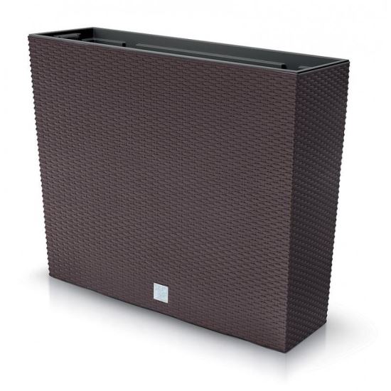 Dekoratív virágtartó, rattan utánzat, barna, 58x18x49,8 cm, RatoCase