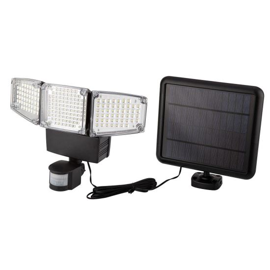 Napelemes fali lámpa, LED, mozgásérzékelő, 2 világítási mód, 10 W, 1000 lm, IP65, NEO