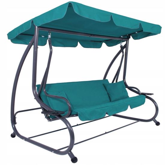 Kerti hinta, 3 üléses, türkiz, 190x125x163, ágy funkció, Velence