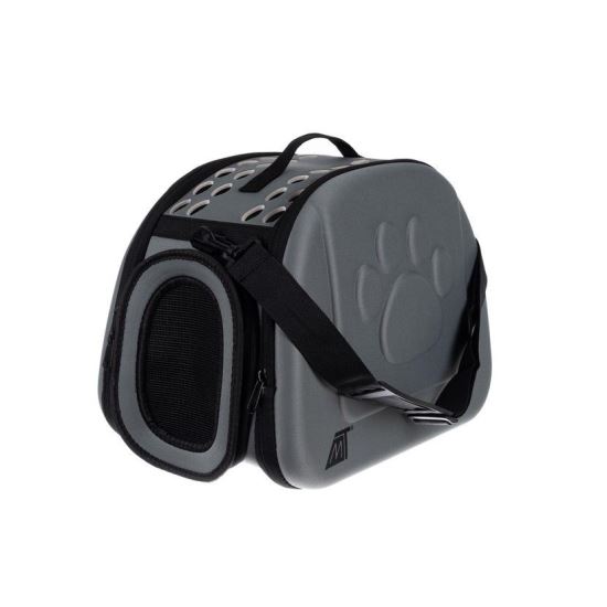 Kutya/macska szállító táska, EVA hab, szürke, max 6 kg, 43x27x32 cm