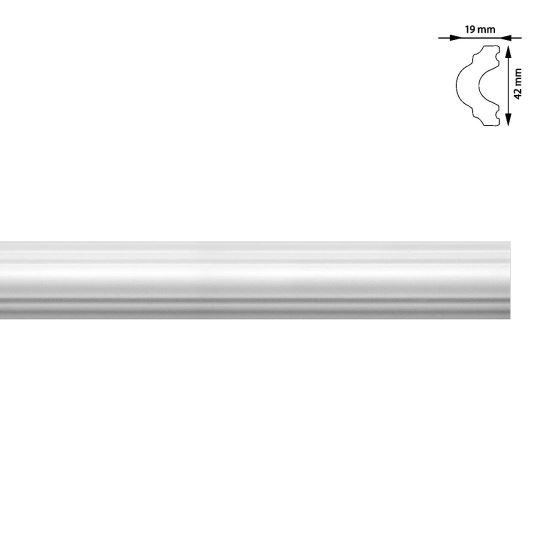 Műanyag lábazat, fehér, 42x19 mm, 2 m
