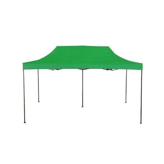 Kerti / kereskedelmi pavilon, fém vázas, összecsukható, zöld, 6x3x3 m, Elvis