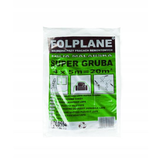 Festőfólia, LDPE, 4x5 m, 20 nm, 47 mikron