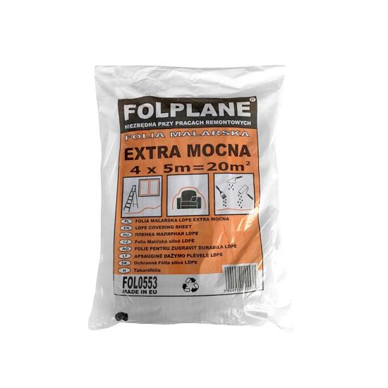 Festőfólia, LDPE, 4x5 m, 20 nm, 33 mikron