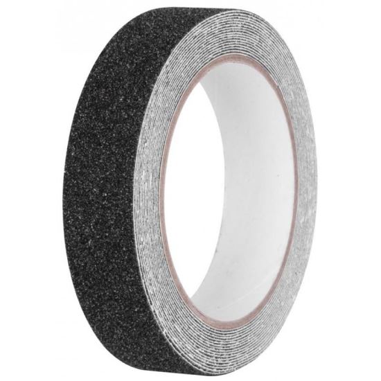 Csúszásmentes szalag, öntapadó, extra tartós, 25 mm x 5 m, fekete, Strend Pro