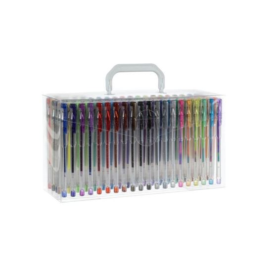 Gél tollak, többszínű, metál, csillámos, fluoreszkáló, szett 140 db, Malatec