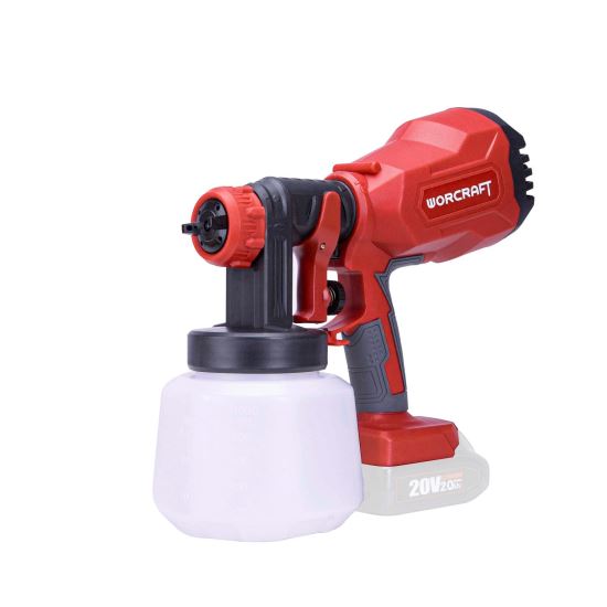 Festőpisztoly, 20V Li-ion (akkumulátor nem tartozék), fúvóka 1,8/2,6 mm, 1000 ml, Warcraft