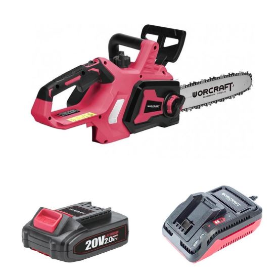 Elektromos láncfűrész, 2 Ah akkumulátorral, 20V Li-Ion töltővel, 25 cm, Worcraft