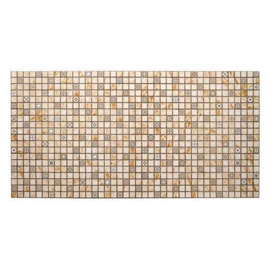 Dekoratív panel, PVC, mozaik minta, piszkos narancssárga árnyalatok, 96x48,5 cm