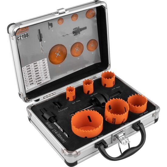 Bimetál magok fa, fém fúrásához, 9 részes készlet, 19-57 mm, Richmann Exclusive