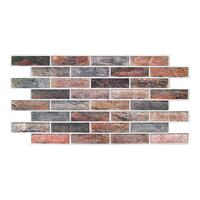 Dekoratív panel, PVC, 3D tégla modell, szürke és narancssárga, 96x48,5 cm