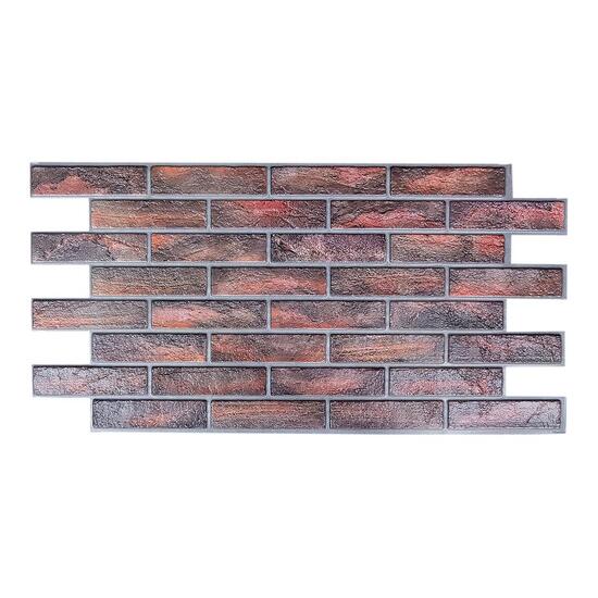 Díszpanel, PVC, 3D tégla modell, barnára égetett, 96x48,5 cm