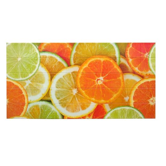 Dekoratív panel, PVC, citrus mintás, narancs, 96x48,5cm