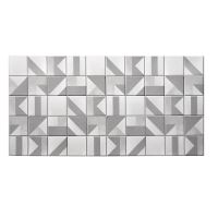 Dekoratív panel, PVC, márvány mintás, geometrikus, fehér és szürke, 96x48,5cm