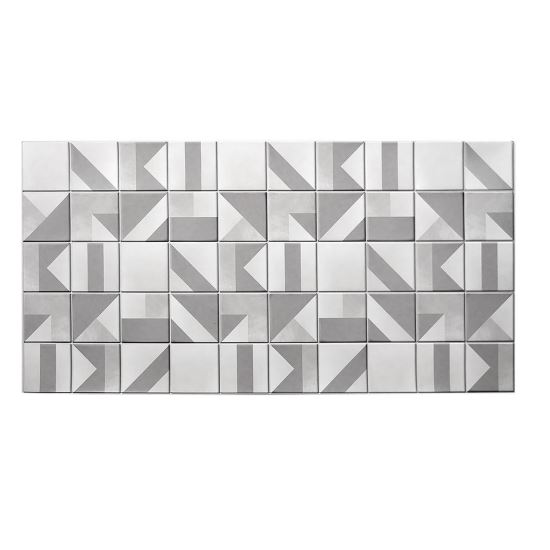 Dekoratív panel, PVC, márvány mintás, geometrikus, fehér és szürke, 96x48,5cm