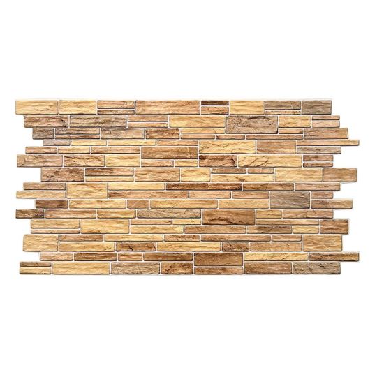 Dekoratív panel, PVC, 3D kő modell, bézs-barna árnyalatok, 96x48,5cm