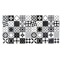 Dekoratív panel, PVC, mozaik mintás, fekete-fehér, 96x48,5cm