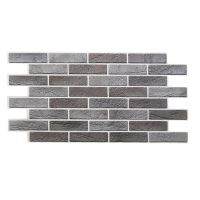Dekoratív panel, PVC, 3D téglamodell, sötétszürke árnyalatok, 96x48,5cm