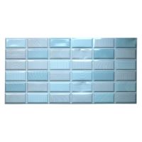 Dekoratív panel, PVC, 3D tégla modell, kék, 96x48,5 cm