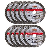Turbó gyémánt tárcsák, vékony, kerámia lapok, nedves és száraz vágás, 10 db-os készlet, 115 mm/22,23 mm, Richmann Exclusive