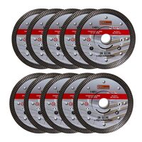 Turbó gyémánt tárcsák, vékony, kerámia, nedves és száraz vágás, 10 db-os készlet, 125 mm/22,23 mm, Richmann Exclusive