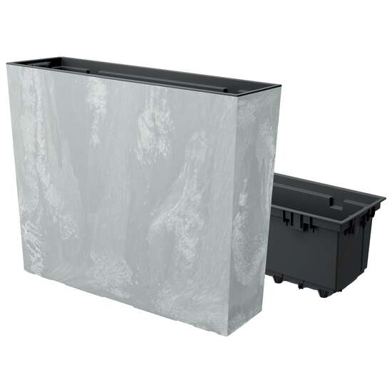 Dekoratív virágtartó, Urbi Case Beton Effect, 58x18x49,8 cm, világosszürke, Prosperplast