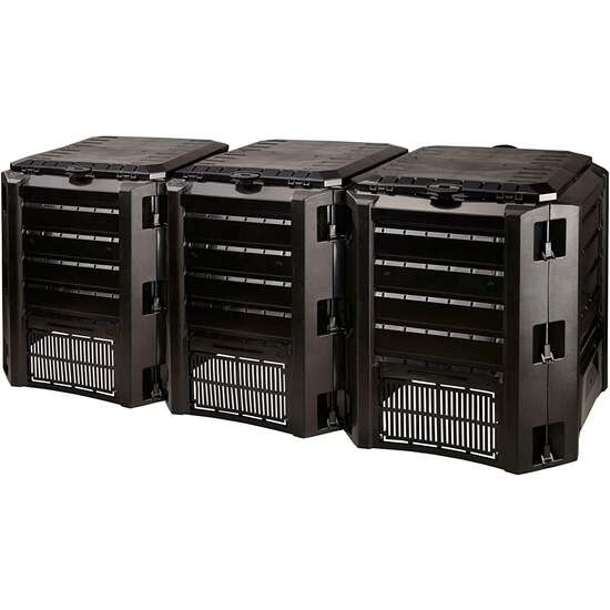 Kerti komposztáló, 3 modul, Compogreen Modules, 1200 L, fekete, 198x71,9x82,6 cm, Prosperplast