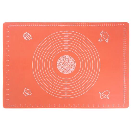 Szőnyeg, tábla, asztal, dagasztáshoz, szilikon, piros, 64x45 cm, MagicHome