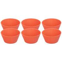 Sütőforma muffinokhoz, szilikon, piros, 6 db-os készlet, 6,5x6,5x3 cm, MagicHome