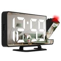 Ébresztőóra, többfunkciós, 4 az 1-ben, LED-es, tükör, fekete, 18,5x4x7,5 cm, Izoxis