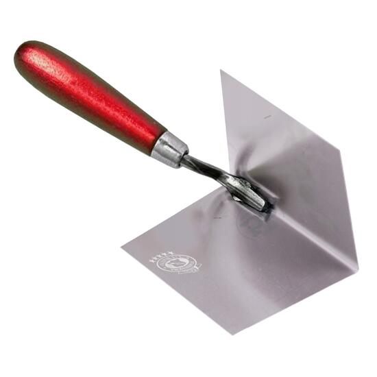 Rozsdamentes acél simító, belső sarok, 75x110 mm, fa nyél, Olejnik