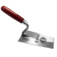 Rozsdamentes acél simító, trapéz, széles, lézerhegesztett, 140 mm, fa nyél, Olejnik