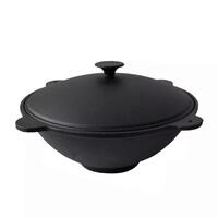 Oala de fonta tip Wok,cu capac,  diametru 51,5cm ,Perfect Home (28341)