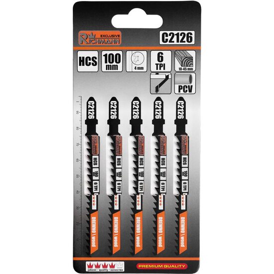 HCS HCS T-alakú precíziós vágás, 6 TPI 5 részes készlet, 100 mm-es famegmunkáló körfűrészlap