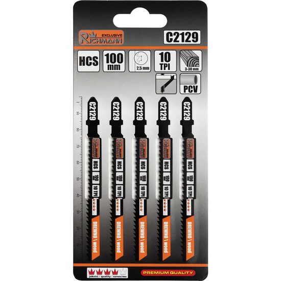 HCS HCS T-alakú precíziós vágás, 10 TPI 5 részes készlet, 100 mm-es famegmunkáló körfűrészlap