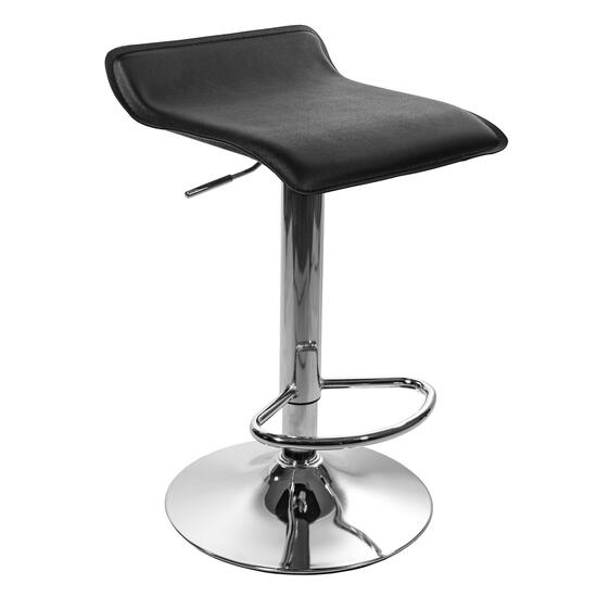 Konyhai/bárszék, Artool, Fort, forgó, ökológiai bőr, fekete és ezüst, 38x39x84 cm