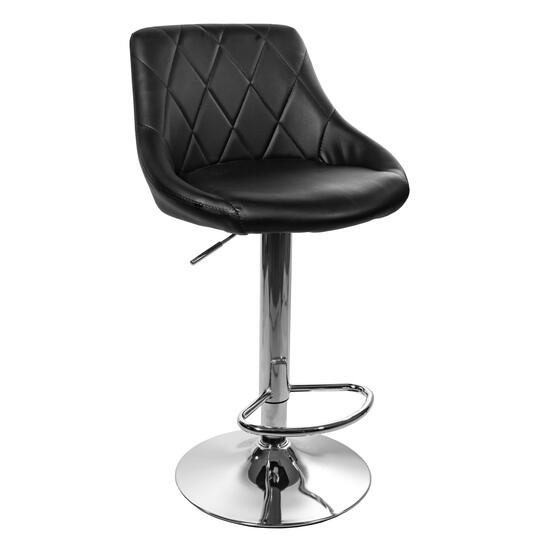 Konyhai/bárszék, Artool, Kast, forgó, ökológiai bőr, fekete és ezüst, 45,5x48,5x85 cm