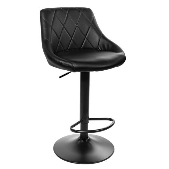 Konyhai/bárszék, Artool, Kast, forgó, ökológiai bőr, fekete, 45,5x48,5x85 cm