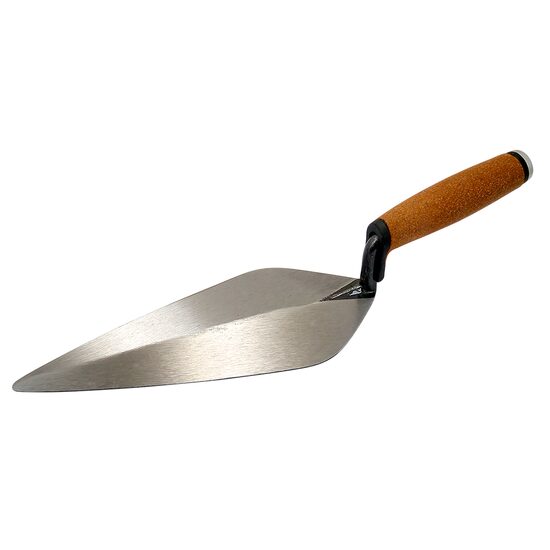 Rozsdamentes acél simító. Olejnik, éles, hosszú, 279 mm, parafa nyél